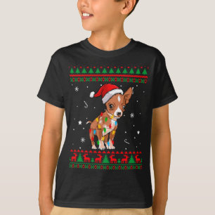 Camiseta Xmas Ugly Sweat Christmas Lights Chihuahua Dog L