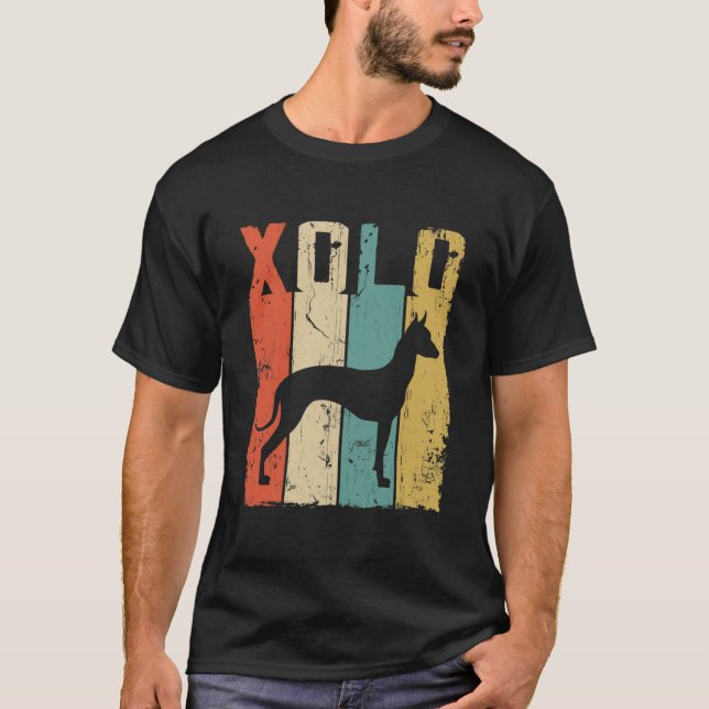 Camiseta Xolo Xoloitzcuintle Mexicano Cão Sem Cabelo Vintag (Frente)