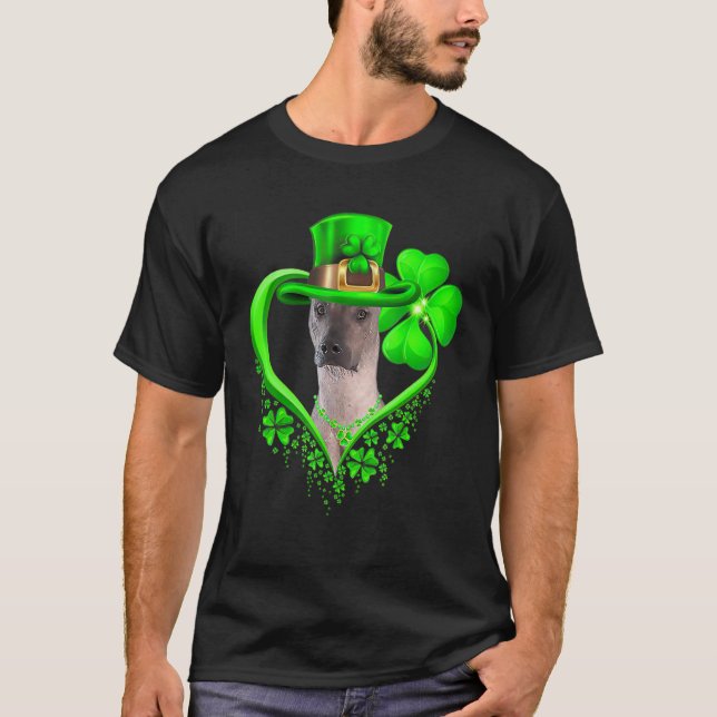 Camiseta Xoloitzcuintli Dia de São Patrício Irlandês Shamro (Frente)