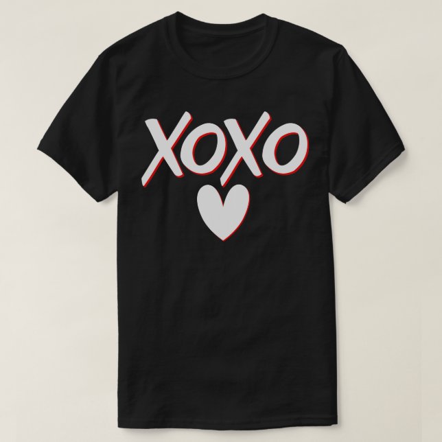 Camiseta XOXO Amor ao Dia de os namorados (Frente do Design)