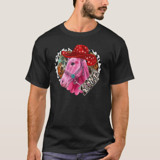 Camiseta Xoxo Coração Cor-de-Rosa Cavalo-Rosa, Leopardo Oci