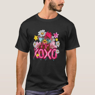 Camiseta XOXO Galinha Bonita Com Dia de os namorados Coraçã