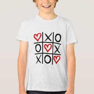 Camiseta Xoxo Hearts Namorados Hugs Kisses Tic-tac-toe Mulh