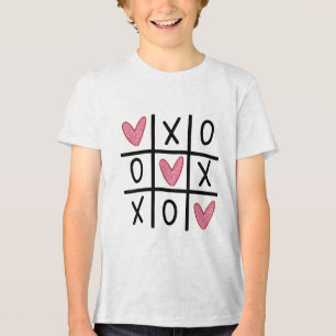 Camiseta Xoxo Hearts Namorados Hugs Kisses Tic-tac-toe Mulh