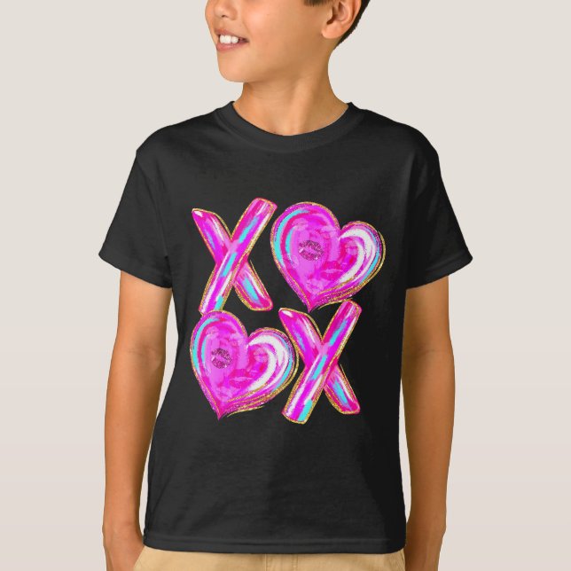 Camiseta Xoxo Hearts Valentine's Day Women Girls Vday  (Frente)