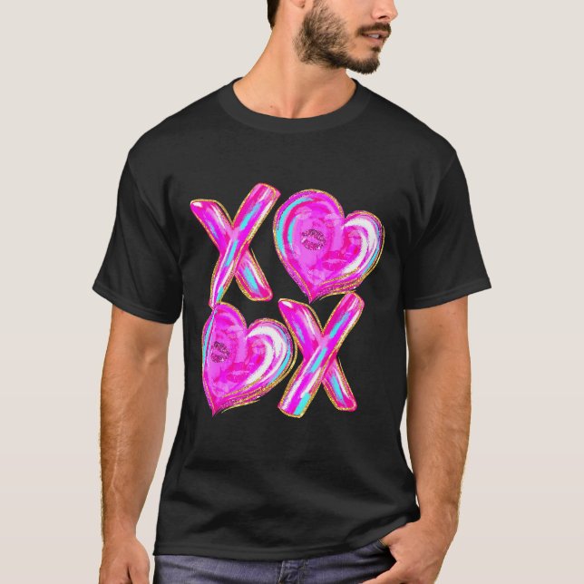 Camiseta Xoxo Hearts Valentine's Day Women Girls Vday  (Frente)