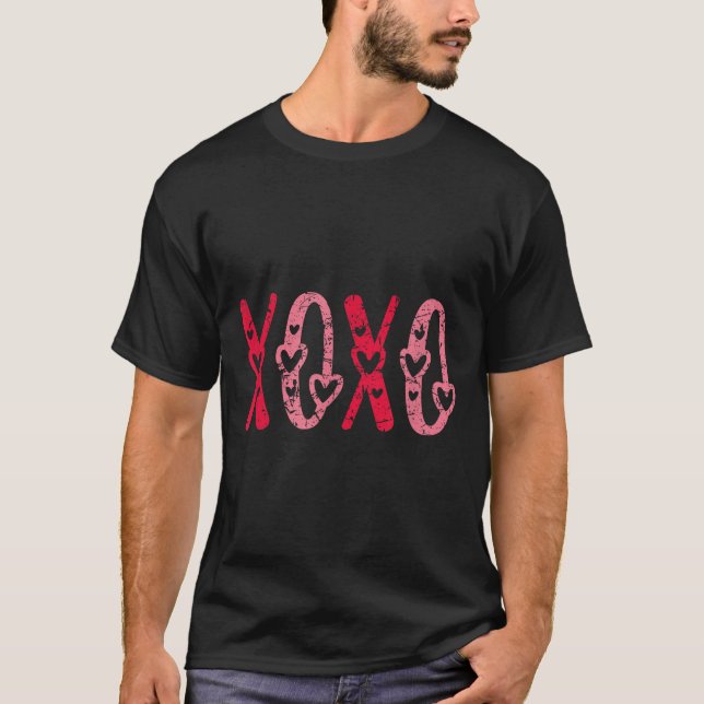 Camiseta Xoxo Kisses Hugs Vintage Valentines Day  (Frente)