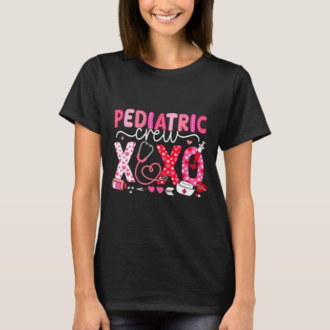 Camiseta Xoxo Nurse Pediatric Crew Nurse Valentine Leopard  (Frente)