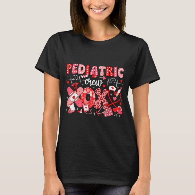 Camiseta Xoxo Nurse Pediatric Crew Nurse Valentine Leopard  (Frente)