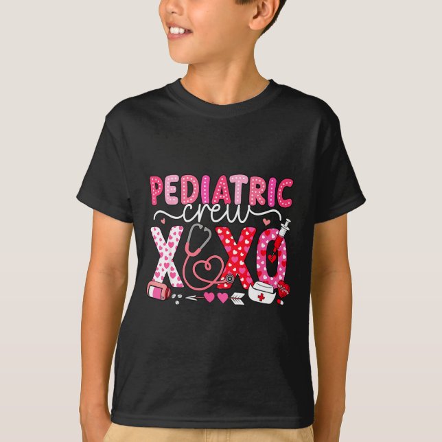 Camiseta Xoxo Nurse Pediatric Crew Nurse Valentine Leopard  (Frente)