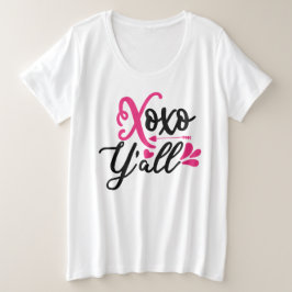 Camiseta XOXO Y'all Dia de os namorados Camisa-T-mulher