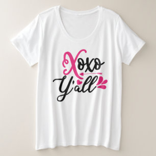 Camiseta XOXO Y'all Dia de os namorados Camisa-T-mulher