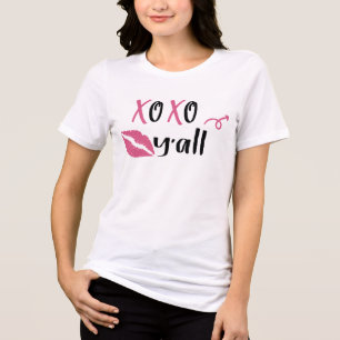 Camiseta XOXO Yall Modern Hugs and Kisses Dia de os namorad