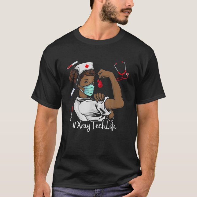 Camiseta Xray Tech BLACK NURSE Black History Month Junenth (Frente)