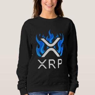 Camiseta XRP - Criptomoeda XRP - Logotipo XRP - Chamas Azui