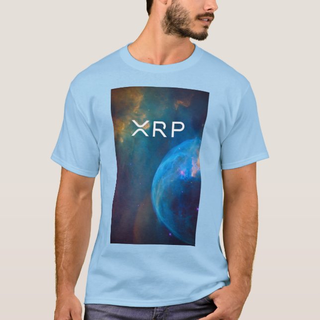 Camiseta xrp, ondinha, tshirt do azul da arte (Frente)