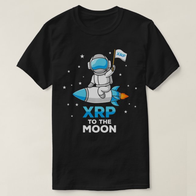 Camiseta XRP Rocket até a lua HODL rp até a lua encriptar (Frente do Design)