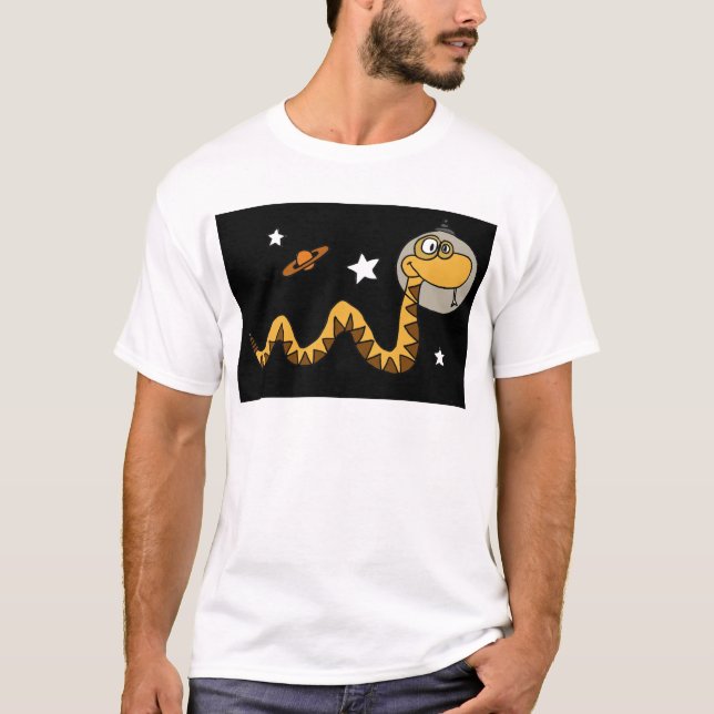 Camiseta XX- desenhos animados do cobra do astronauta (Frente)