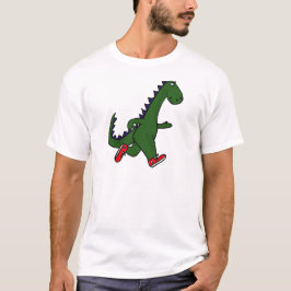 Camiseta XX- dinossauro engraçado da corrida com sapatilhas