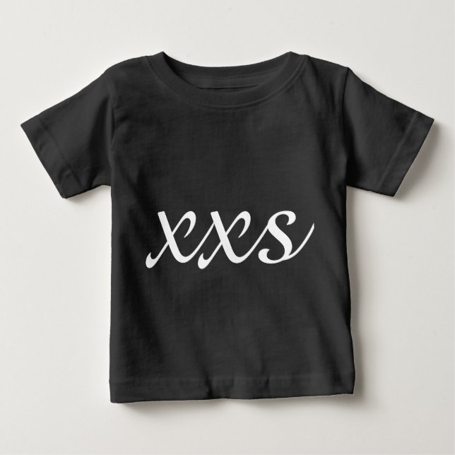 Camiseta XXS Texto Extra Pequeno Preto e Branco (Frente)