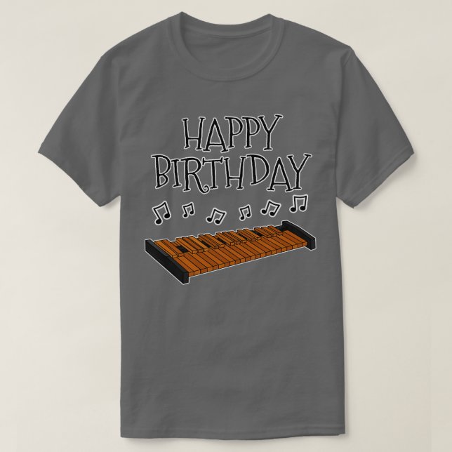 Camiseta Xylophone Happy Birthday Percussion Professor Perc (Frente do Design)