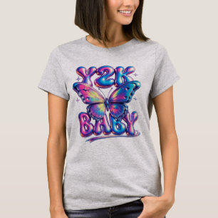 Camiseta Y2K Baby Chrome Butterfly
