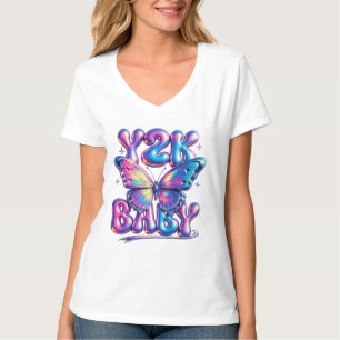 Camiseta Y2K Baby Chrome Butterfly