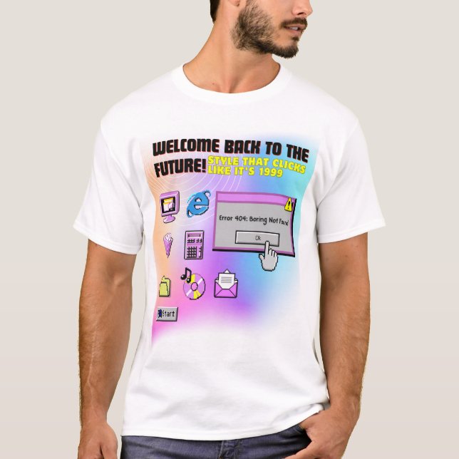 Camiseta Y2K Clique aqui sobre a teoria estética do desktop (Frente)