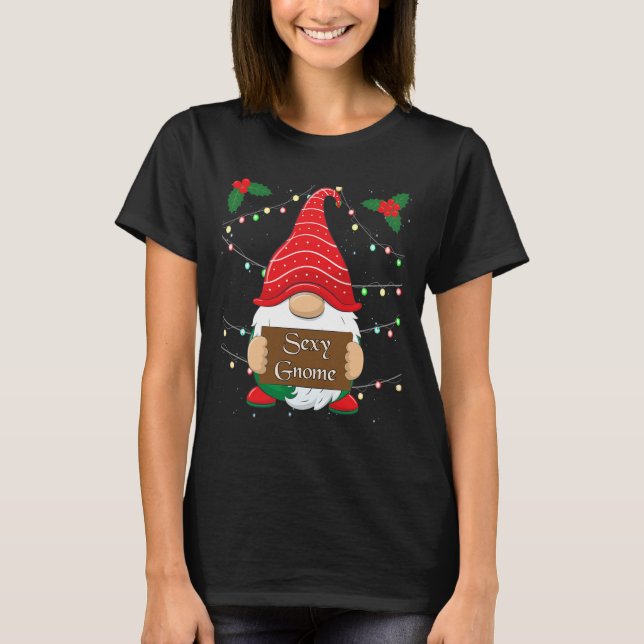 Camiseta Y Gnomo Matching Family Natal pijamas X mas Ho (Frente)