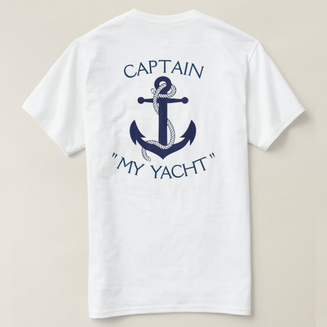 Camiseta Yacht Anchor personalizado "Seu nome aqui" (Verso do Design)