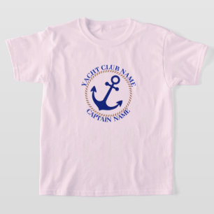 Camiseta Yacht clube de iate de Âncora Náutica Azul Nome da