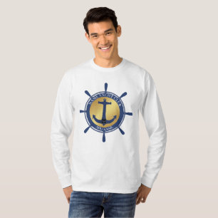 Camiseta Yacht clube de iate de Âncora Náutica Azul Nome da