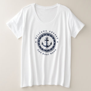 Camiseta Yacht clube de iate de Âncora Náutica Azul nome da