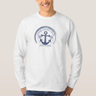 Camiseta Yacht clube de iate de Âncora Náutica Azul Nome da