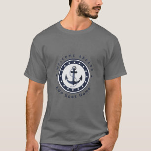 Camiseta Yacht clube de iate de Âncora Náutica Azul nome da