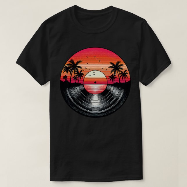 Camiseta Yacht Rock Vinyl Record (Frente do Design)
