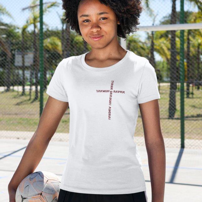Camiseta Yahweh Rapha Jireh Cristão (Yahweh Rapha Jireh Christian T--shirt. Christian Cross T-shirt.)