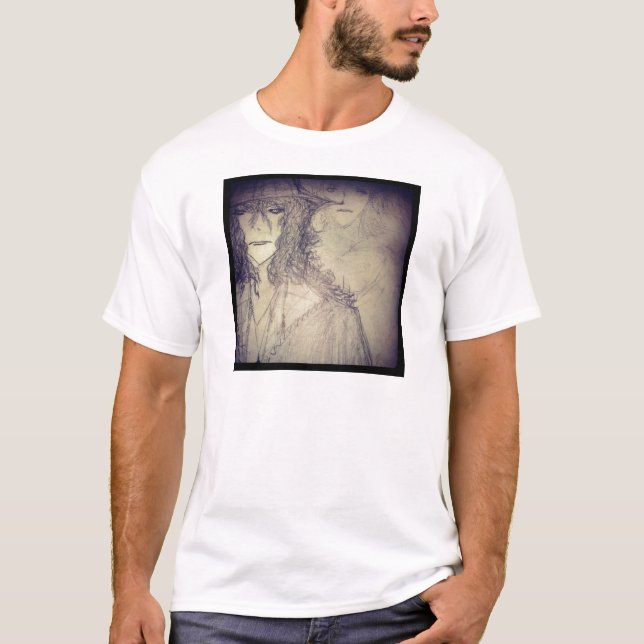 Camiseta Yaie anime mangá esboço bruxa 888 poder (Frente)