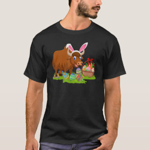Camiseta Yak Easter Egg Hunting Bunny Yak Easter Sunday