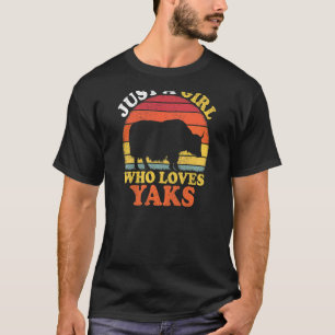 Camiseta Yak Vintage Apenas Uma Menina Que Ama Yaks