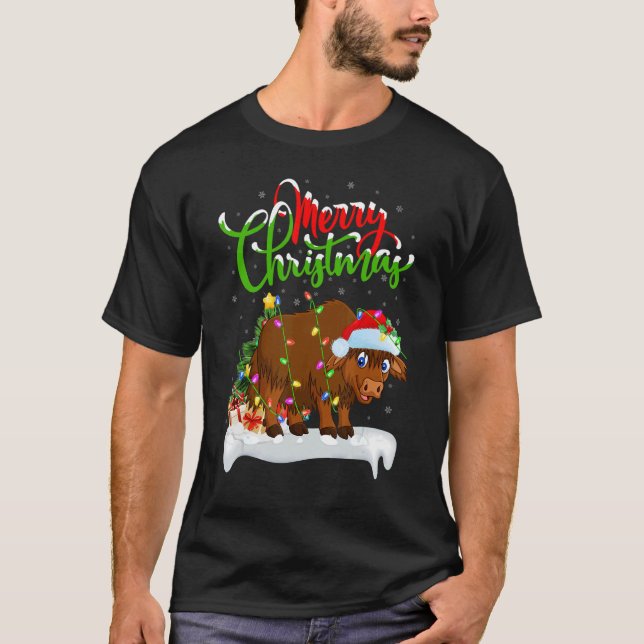 Camiseta Yak Xmas Decorations Papais noeis Yak Natal (Frente)