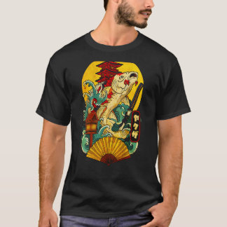 Camiseta Yakuza Japonês Estético Koi Carp Katana Tattoo (