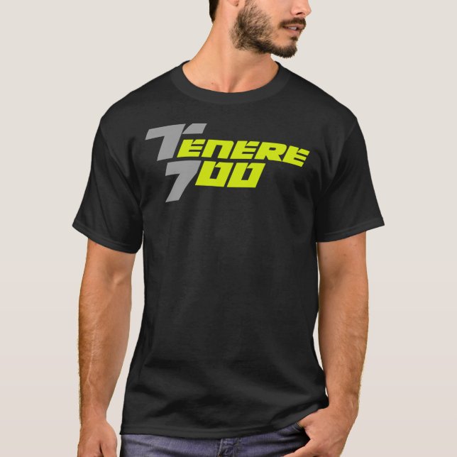 Camiseta Yamaha Tenere 700 Logotipo Cinza-Camiseta amarela  (Frente)