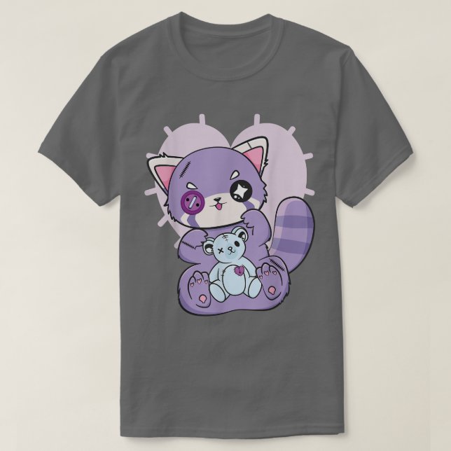 Camiseta Yami Kawaii Fairy Kei Red Panda Moon Otaku Animn (Frente do Design)