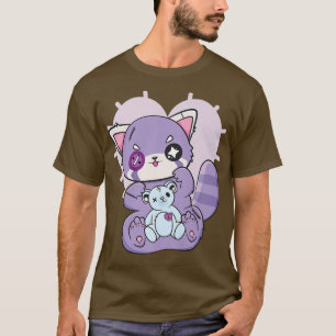 Camiseta Yami Kawaii Fairy Kei Red Panda Moon Otaku Animn