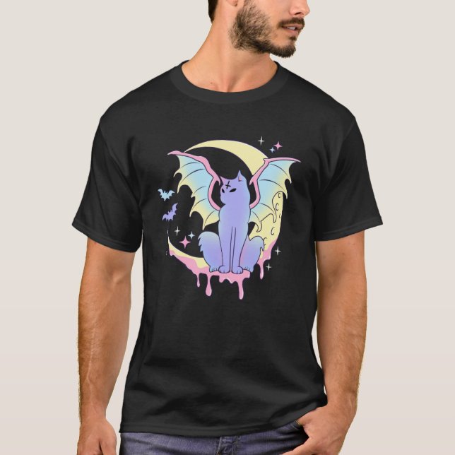 Camiseta Yami Moon Fases Gótico Pastel Gatinho Gato Bruxa P (Frente)