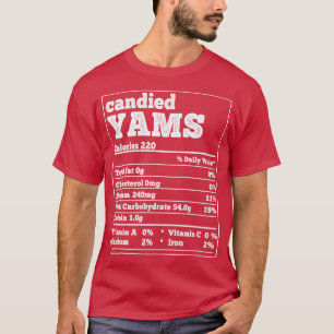 Camiseta Yams Fatos Ingredientes Engraçado Obrigado de Food