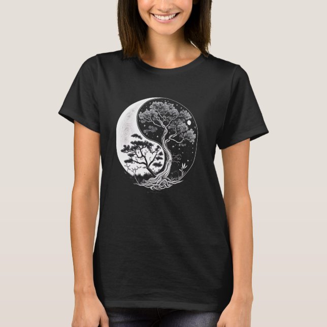 Camiseta Yang Árvore Vida Equilíbrio Harmonia Meditação Zen (Frente)