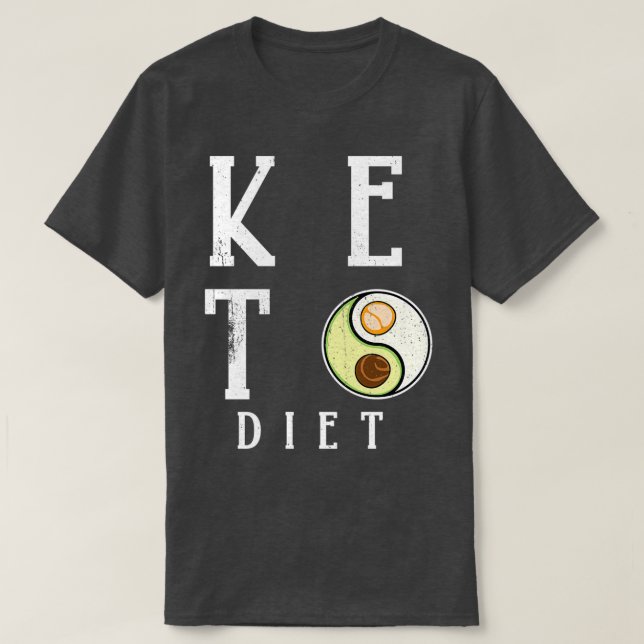 Camiseta Yang de ovo abacado da dieta Keto (Frente do Design)