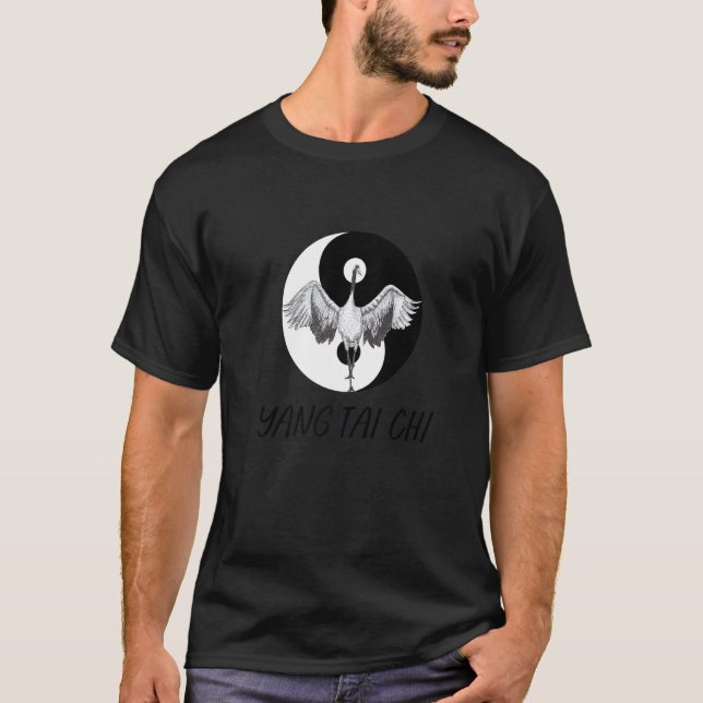 Camiseta Yang Tai Chi Crane Pose Sketch (Frente)
